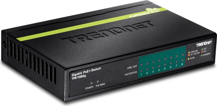 TRENDnet TPE-TG Desktop Gigabit Switch, 8x RJ-45, 61W PoE+