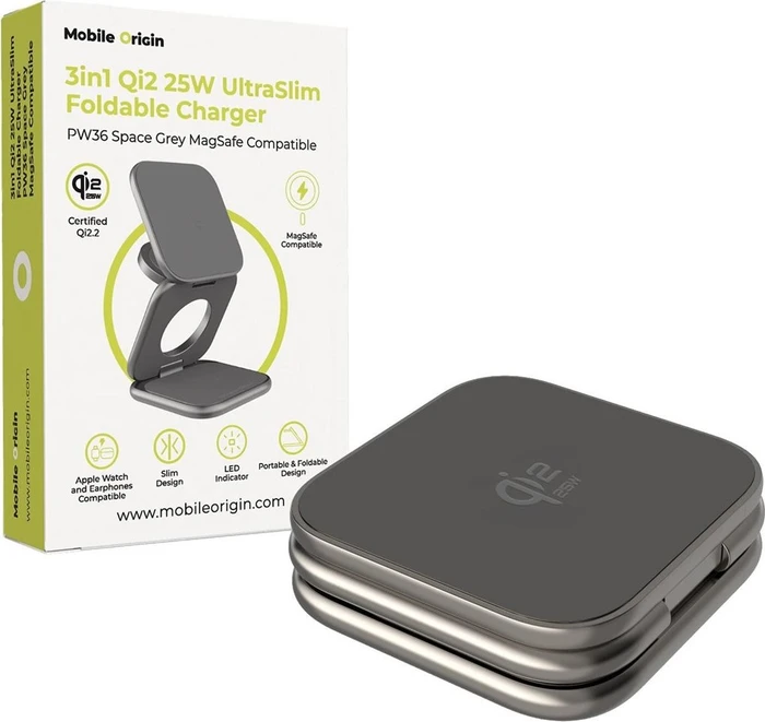 Mobile Origin 3in1 UltraSlim Foldable Charger PW36 grau