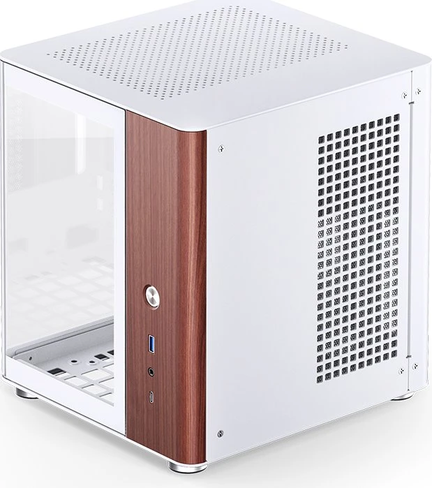 Jonsbo TK-0 White, weiß/braun, Glasfenster, Mini-ITX