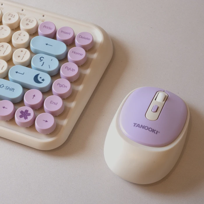 Blade Tanooki Cozy Wireless Pack Wireless Tastatur-Maus-Set, rosa, USB/Bluetooth, ES