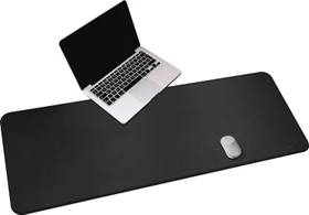Cennbie Schreibtischunterlage Leder, Mauspad XXL, 1400x500mm, schwarz