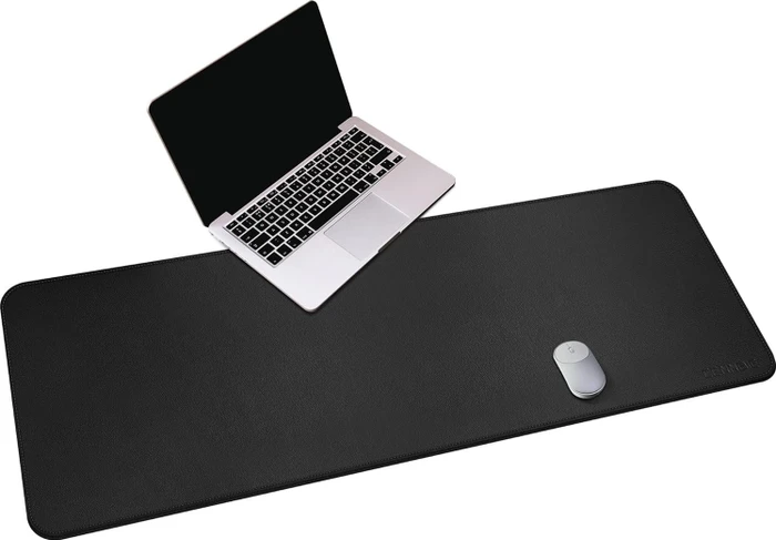 Cennbie Schreibtischunterlage Leder, Mauspad XXL, 1400x500mm, schwarz