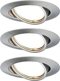 Paulmann Base Coin Basisset LED Einbauleuchte Dim 5W eisen gebürstet, 3 Stück