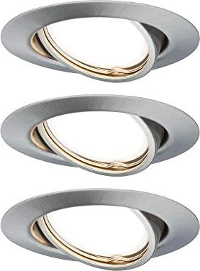 Paulmann Base Coin Basisset LED Einbauleuchte Dim 5W eisen gebürstet, 3 Stück