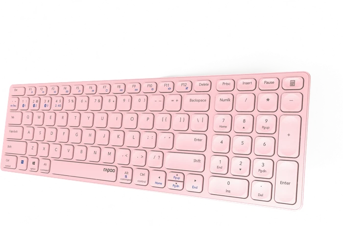 Rapoo E9700M Multi-mode Wireless Ultra-slim Keyboard rosa, USB/Bluetooth, DE