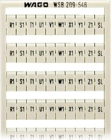 Wago WSB-Beschriftungskarte als Karte bedruckt R1, S1, T1, U1, V1, W1, X1, Y1, Z1,SL (10x) nicht dehnbar Aufdruck waagerecht aufrastbar weiß