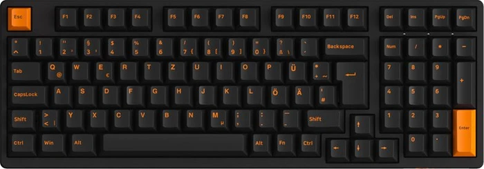 Akko 3098B Plus, Cherry Profil, LEDs RGB, Black & Orange, V3 Cream Yellow, USB/Bluetooth, DE