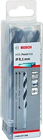Bosch Professional HSS PointTeQ Spiralbohrer, 8.1x75x117mm, 10 Stück