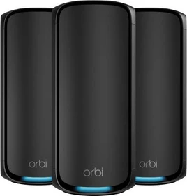 Netgear Orbi Wi-Fi 7, 970 Serie RBE973SB, BE27000, schwarz, Router und 2x Repeater Set, 3er-Bundle (RBE973SB-100EUS / RBE973SB-100UKS)