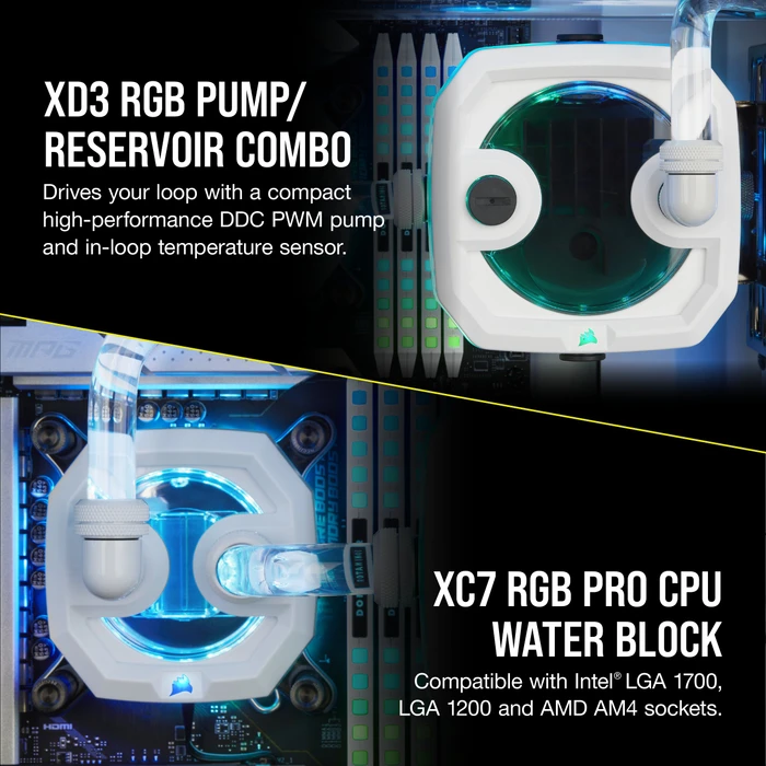 Corsair Hydro X Series iCUE XH303i RGB PRO Custom Cooling Kit, weiß