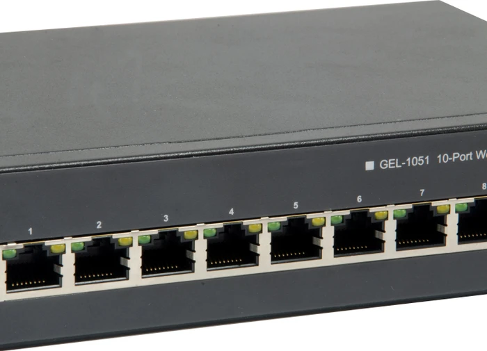 LevelOne GEL Desktop Gigabit Smart Switch, 8x RJ-45, 2x SFP