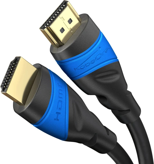 Kabeldirekt 4K High Speed mit Ethernet HDMI 2.0 Kabel schwarz/blau, 0.5m