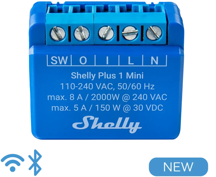 Shelly Plus 1 Mini, 1-Kanal, Unterputz, Schaltaktor