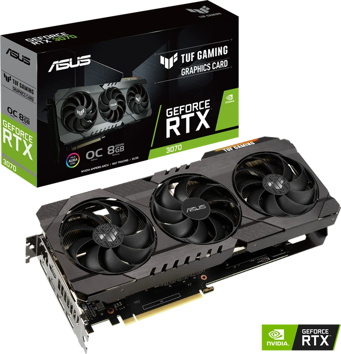 ASUS TUF Gaming GeForce RTX 3070 OC, TUF-RTX3070-O8G-GAMING, 8GB GDDR6, 2x HDMI, 3x DP