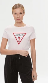 Guess Logo-Dreieck T-Shirt kurzarm rose (Damen)