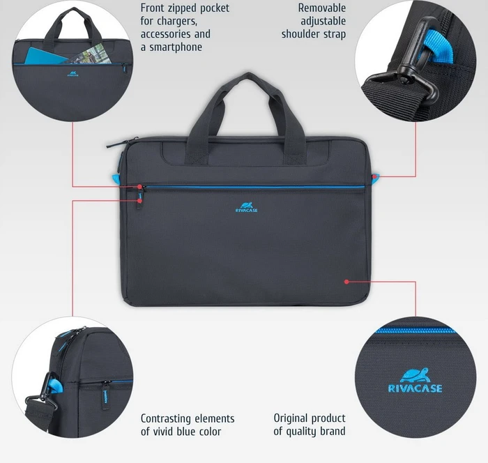 RivaCase Regent 8057 Laptoptasche 16", schwarz