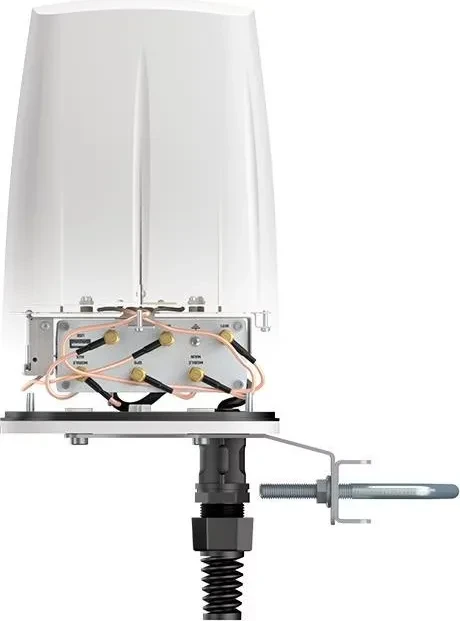 Teltonika PR1IC970 LTE/WiFi/GPS/Bluetooth Antenna für RUTX11 und RUTM11-Router Outdoor-Antenne, 2.4GHz, 7.50-28dBi, SMA (Stecker, LTE)/RP-SMA (Stecker, WLAN), omnidirektional, weiß