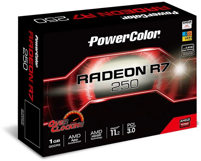 PowerColor Radeon R7 250 OC, 1GB GDDR5, VGA, DVI, HDMI
