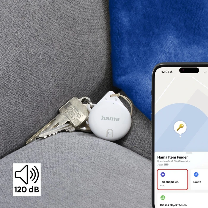 Hama Schlüsselfinder Item Finder für Apple "Wo ist"-App Bluetooth weiß
