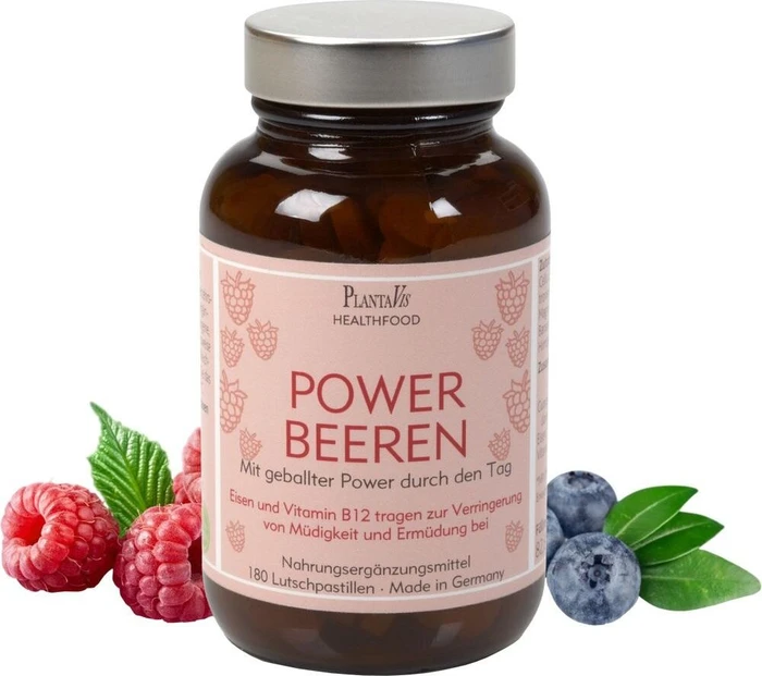 PlantaVis Powerbeeren B12+ Koffein Lutschpastillen, 180 Stück