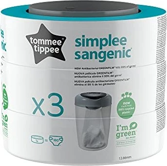 Tommee Tippee Sangenic Nachfüllkassette für Windeltwister, 3 Stück