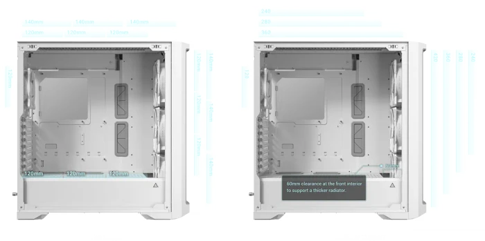 Antec Performance 1 FT White, Glasfenster