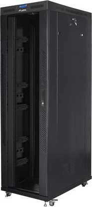 Lanberg 19" Rackschrank 42HE, freistehend, V2, Glastür, IP20, RAL 9004, 1200mm tief