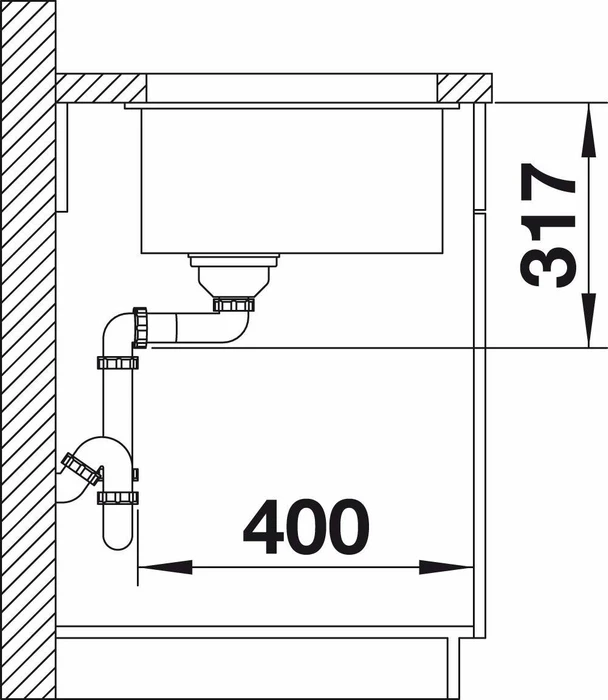 Blanco Etagon 700-U InFino Unterbau Becken mittig cafe