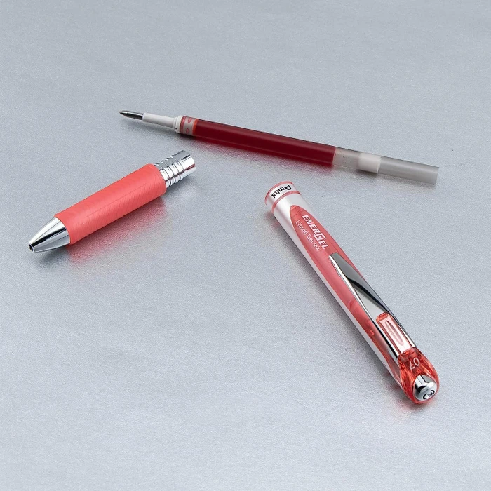 Pentel EnerGel XM BL77 Gelroller koralle/silber, 12er-Pack
