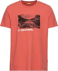 Camel Active Print aus nachhaltigem Organic Cotton T-Shirt kurzarm rot (Herren)