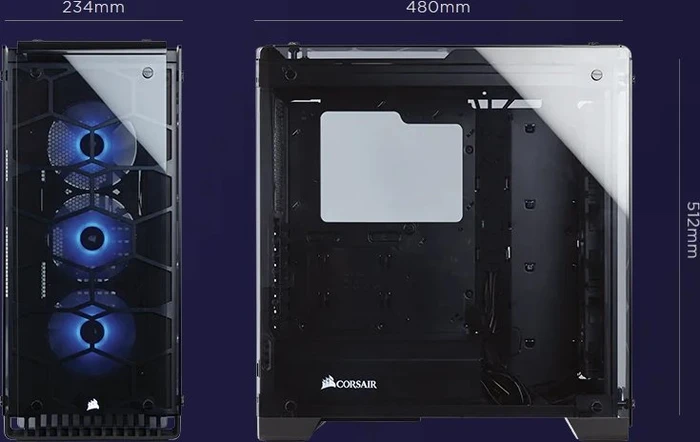 Corsair Crystal Series 570X RGB Mirror Black, schwarz, Glasfenster