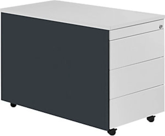mauser Rollcontainer line, 1x Utensilienauszug, 3x Materialschublade, anthrazitgrau/lichtgrau/lichtgrau