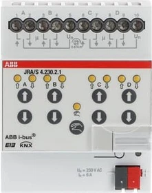 ABB JRA/S4.230.2.1 Jalousie-/Rollladenaktor 4-fach, 230V, 6A, 4TE REG, Schaltaktor (2CDG110121R0011)