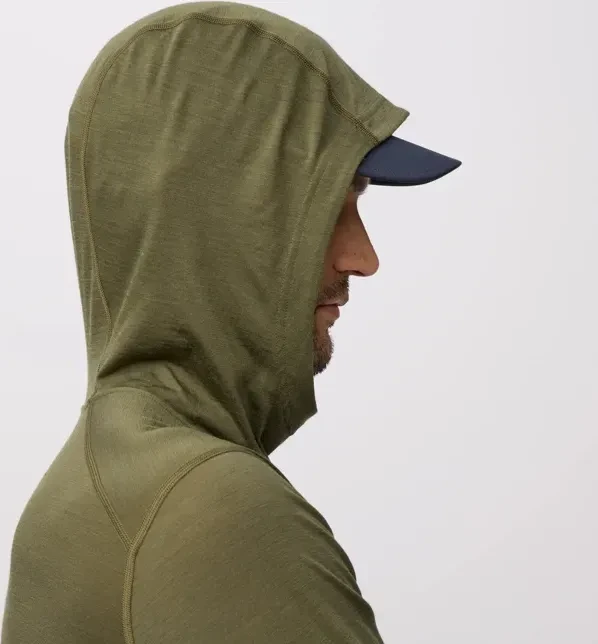 Fjällräven Abisko Wool Hoodie Funktionsshirt langarm laurel green (Herren)