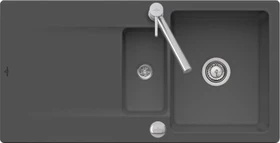 Villeroy & Boch Siluet 60 R Einbau Becken reversibel mit Ablauffernbedienung graphite
