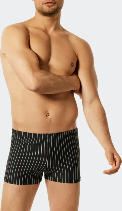 Schiesser Nautical Casual Streifen Badehose schwarz (Herren)