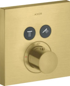 Hansgrohe Axor ShowerSelect eckig Thermostat mit 2 Ventilen brushed brass