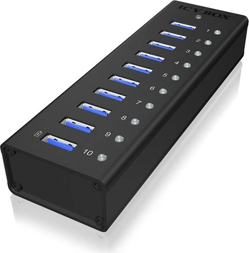 RaidSonic Icy Box IB-AC6110 USB-Hub, 10x USB-A 3.0, USB-B 3.0 [Buchse]