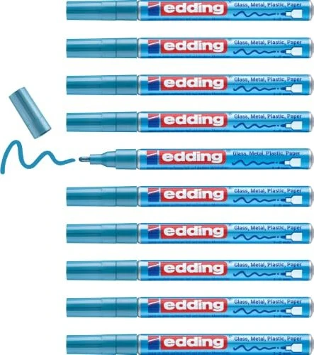 edding 751 Glanzlackmarker blau metallic, 10er-Pack