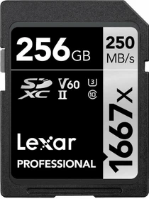 Lexar Professional 1667x Silver Series R250/W120 256GB, UHS-II U3, Class 10
