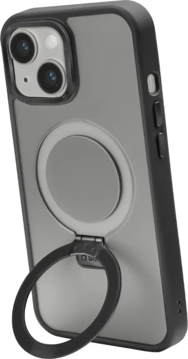SBS Mobile Mag Stand Case für Apple iPhone 15 transparent/schwarz
