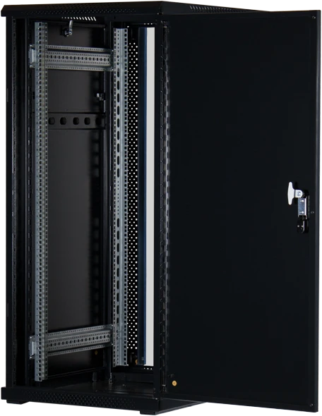 Rockstable 19" Serverschrank 27HE, Sicherheitsglastür, IP2X, schwarz, 800mm tief