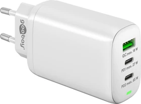 Wentronic Goobay USB-C PD 3-fach Multiport-Schnellladegerät 65W weiß