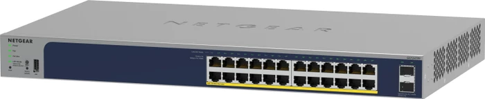Netgear ProSAFE GS700 Rackmount Gigabit Smart Switch, 24x RJ-45, 4x SFP, 380W PoE+