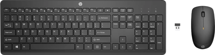 HP 230 Wireless Mouse and Keyboard Combo, schwarz, USB, DE