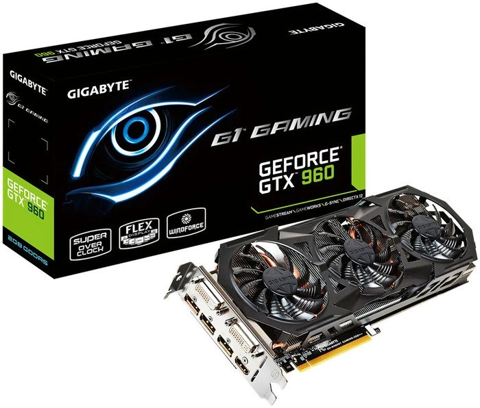 GIGABYTE GeForce GTX 960 G1 Gaming, 2GB GDDR5, 2x DVI, HDMI, 3x DP