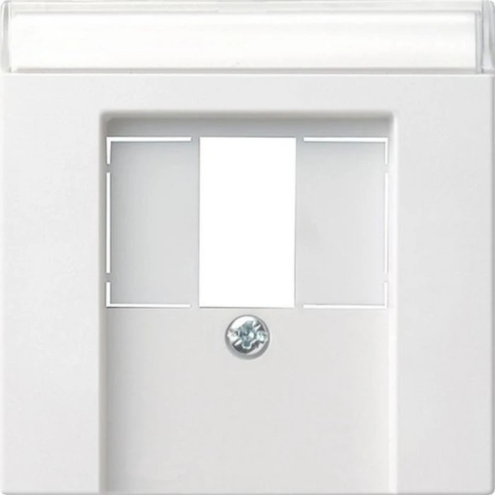 Gira System 55 Abdeckung für TAE und USB mit Beschriftungsfeld, reinweiß seidenmatt