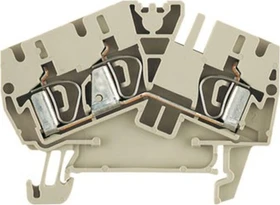 Weidmüller ZDU 4-2/3AN LSC Durchgangs-Reihenklemme, Zugfederanschluss, 4 mm², 800 V, 32 A, dunkelbeige