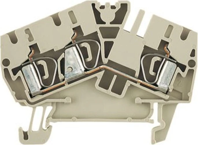 Weidmüller ZDU 4-2/3AN LSC Durchgangs-Reihenklemme, Zugfederanschluss, 4 mm², 800 V, 32 A, dunkelbeige