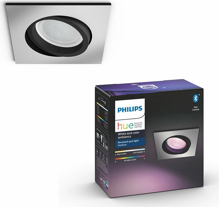 Philips Hue White and Color Ambiance Centura Einbauleuchte eckig schwarz